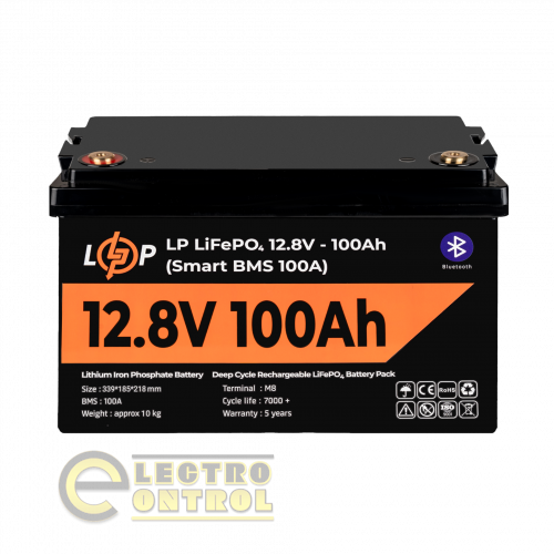 Акумулятор LogicPower LiFePO4 12,8V-100Ah (1280Wh) (Smart BMS 100А) з BT пластик