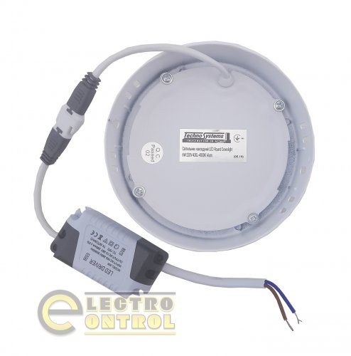 Светильник накладной Technosystems LED Round Downlight TNSy5000134 Alum 6W 420L 4000K