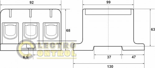 Клема Промфактор FT1240F 3P Cu:35-240/Al:35-240 35-150мм2 сіра