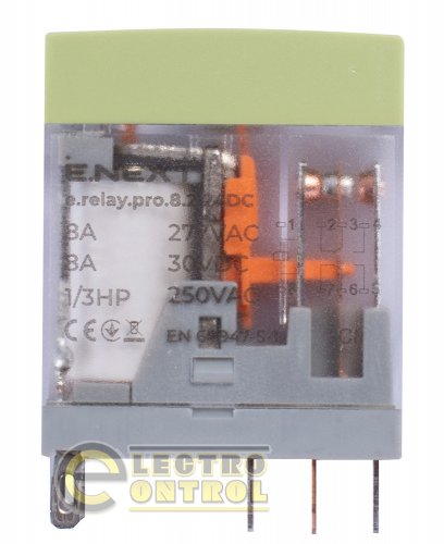 Реле промежуточное Enext p091004 e.relay.pro.8.2.24DC 8А 2 группы контактов катушка 24В DC
