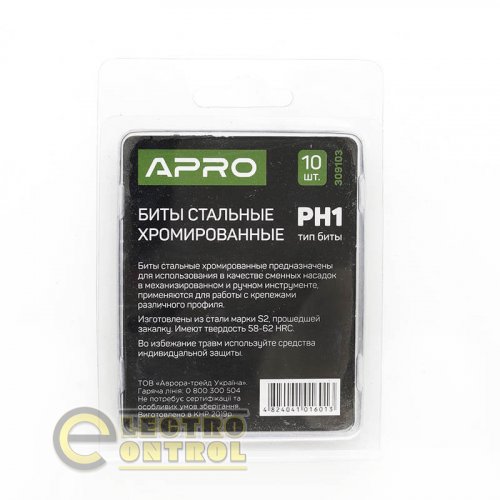 Біта APRO PH1*25мм 309103 хром (10шт/уп)