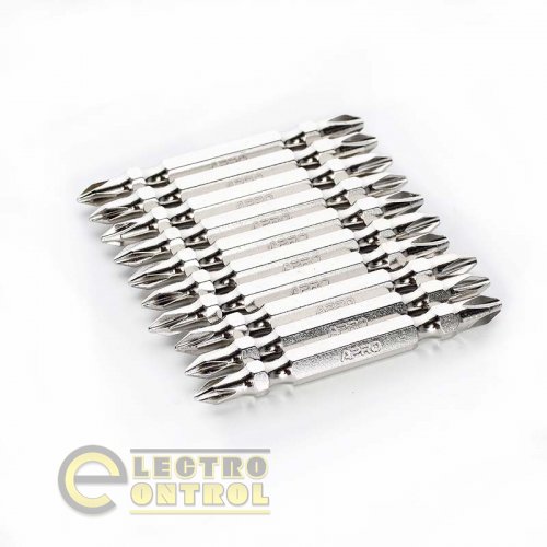Біта 2-стороння APRO PH2-PH2*65мм 309172 хром (10шт/уп)