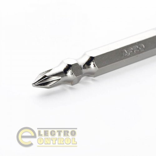 Біта 2-стороння APRO PH2-PH2*65мм 309172 хром (10шт/уп)