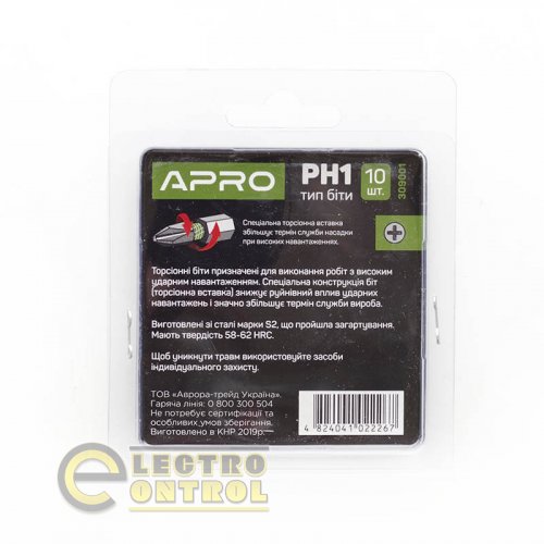 Бита ударная торсионная APRO PH1*25мм 309001 (10шт/уп)