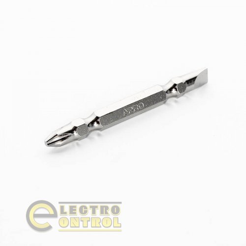 Біта 2-стороння APRO PH2-SL6*65мм 309175 хром, (10шт/уп)