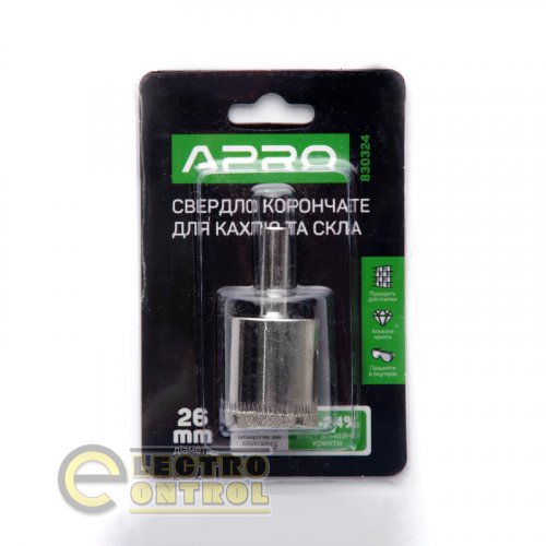 Сверло трубчатое с алмазным напылением Ø 26мм APRO 830324