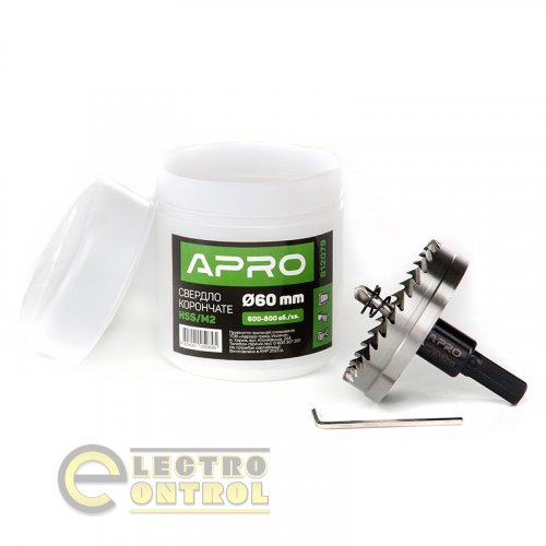 Сверло корончатое Ø 60мм APRO 812079 HSS/М2