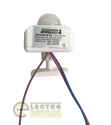 Датчик движения Technosystems ДР 21В 100Вт. TNSy5505260 белый 120–360° 6–10м IP20