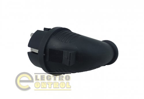 Вилка з боковим вводом і заземленням Technosystems RUBBER IP44 16А TNSy5000073