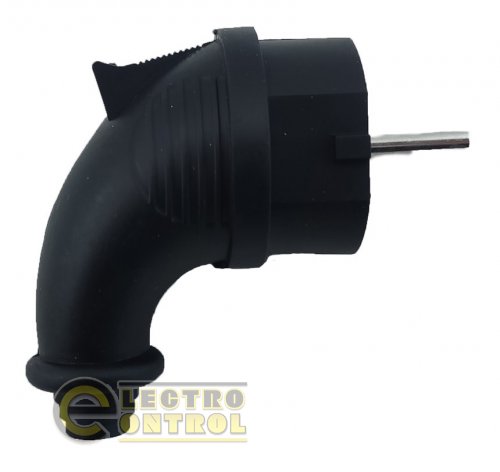 Вилка з боковим вводом і заземленням Technosystems RUBBER IP44 16А TNSy5000073