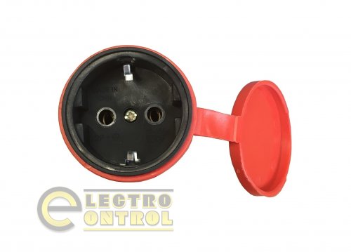 Розетка з заземленням пряма переносна Technosystems RUBBER R/B 16А TNSy5000915