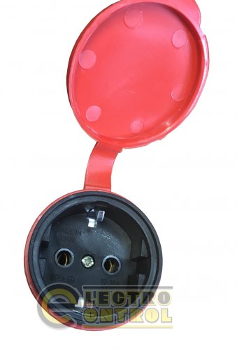 Розетка с заземлением кольцевая переносная Technosystems RUBBER R/B 16А TNSy5000913