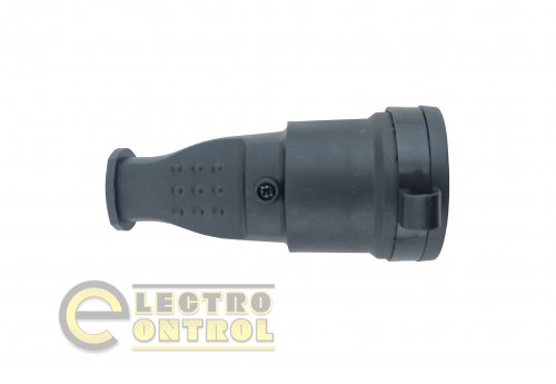 Розетка з захисною кришкою з заземленням переносна Technosystems RUBBER IP44 16А TNSy5000074