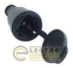Розетка з захисною кришкою з заземленням переносна Technosystems RUBBER IP44 16А TNSy5000074