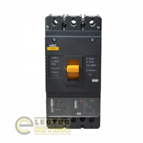 Автоматичний вимикач UEC MCCB-PCB-35-3-0250E PCB35 3Р 250А 35кА з електронним розчіплювачем PR211