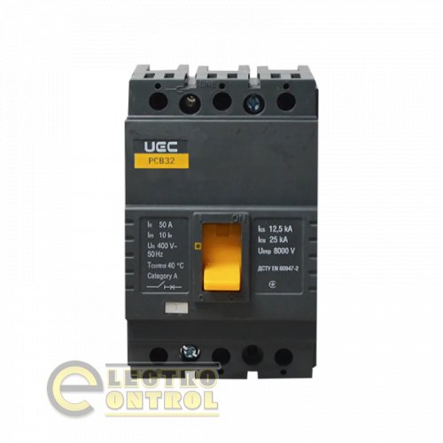 Автоматичний вимикач UEC MCCB-PCB-32-3-0050 PCB32 3Р 50А 25кА