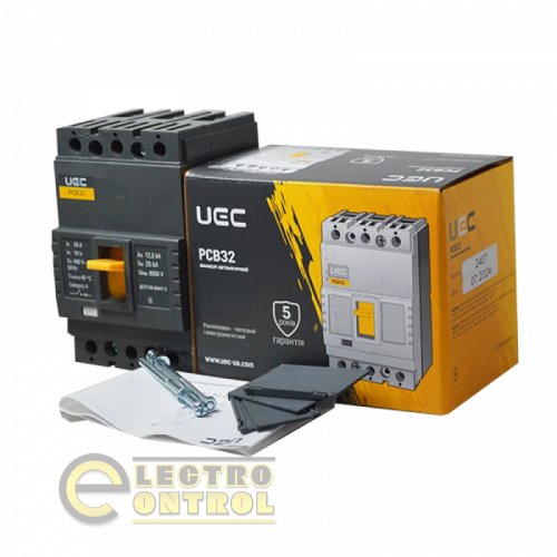 Автоматичний вимикач UEC MCCB-PCB-32-3-0063 PCB32 3Р 63А 25кА