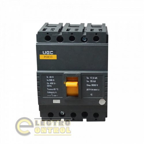 Автоматичний вимикач UEC MCCB-PCB-33-3-0040 PCB33 3Р 40А 35кА