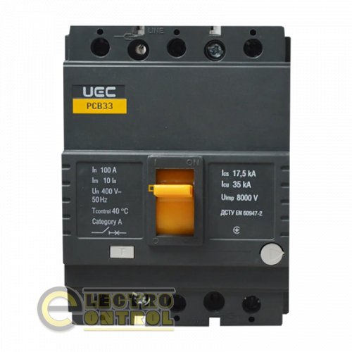 Автоматический выключатель UEC MCCB-PCB-33-3-0100 PCB33 3Р 100А 35кА
