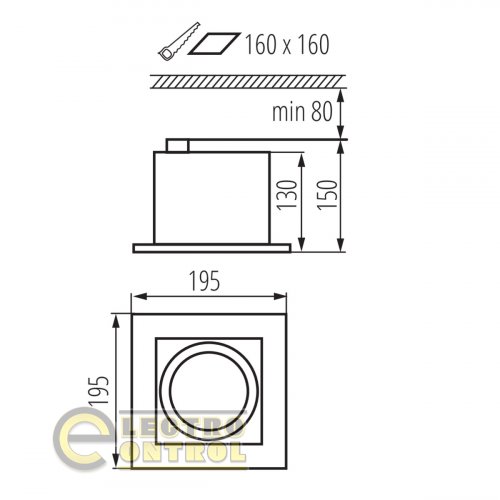 Точковий світильник Kanlux 32930 Mateo ES DLP-150-B