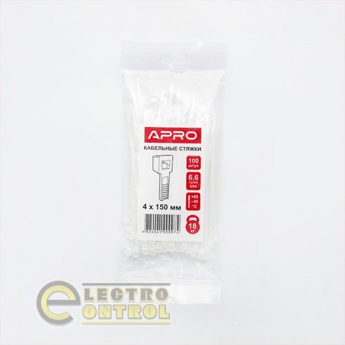 Хомут нейлоновый APRO CT-W8750 8x550 белый (100 шт.) (универсальный)