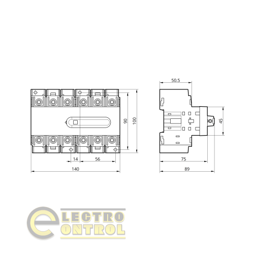 Переключатель нагрузки Takel 510303 трёхпозиционный SCD 6P 63A