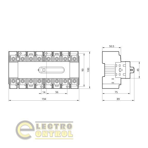 Переключатель нагрузки Takel 510326 трёхпозиционный SCD 8P 125A