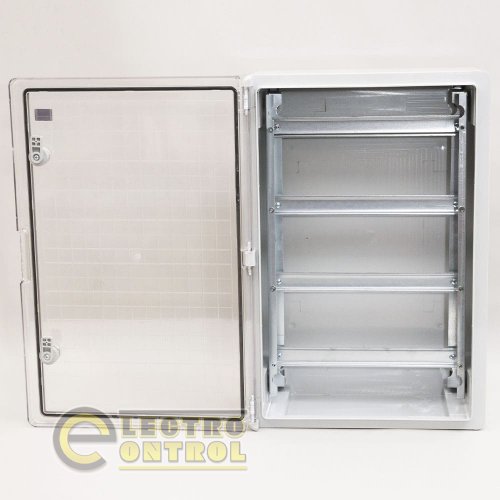 Корпус Takel 512843 модульний (4x15Р) ударостійкий 400x600x200 з прозорими дверцятами IP65