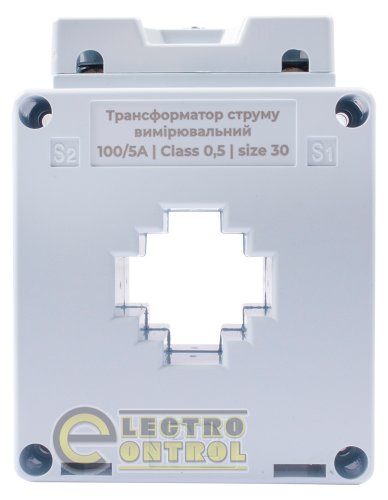 Трансформатор струму Enext s065103 вимірювальний e.trans.stand.100.5.30 100/5А клас 05 габарит 30