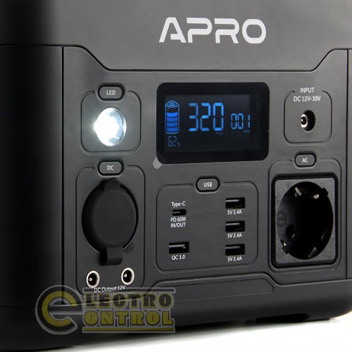 Зарядна станція APRO 852054 PS-500 220В 500Вт (515Вт/год) з бездротовою зарядкою