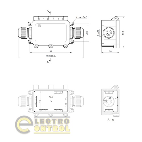 Коробка распределительная Takel 507130 с клемником WBS-21 IP-68