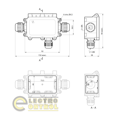 Коробка распределительная Takel 507131 с клемником WBS-31 IP-68