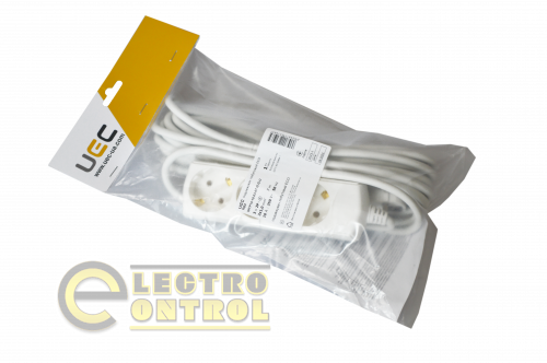 Удлинитель UEC WYP10-10-03-07-G-G-U ECO П03 3 места 2P+PE 7м 3х1мм2 10А 250В