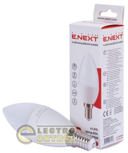 Лампа світлодіодна Enext l0650630 e.LED.lamp.B35.E14.8.6500