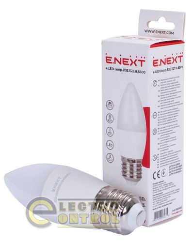 Лампа світлодіодна Enext l0650631 e.LED.lamp.B35.E27.8.6500