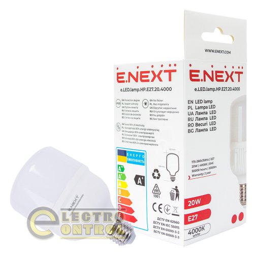 Лампа світлодіодна Enext l0650636 e.LED.lamp.HP.E27.20.4000
