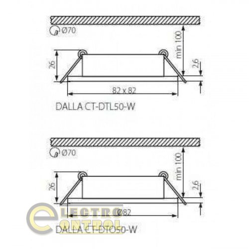 Точечный светильник Kanlux 22430 Dalla CT-DTO50-W