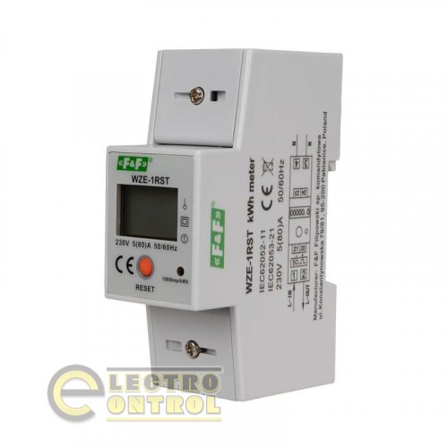 Однофазний лічильник електроенергії F&F WZE-1RST 80A