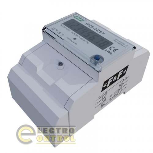 Трехфазный счетчик электроэнергии F&F WZE-3RST 80A
