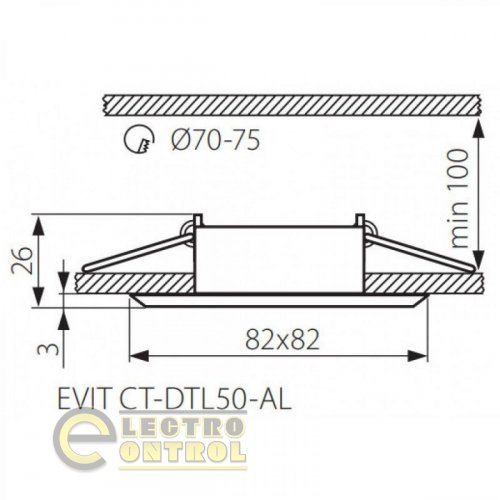 Точковий світильник Kanlux 18560 Evit CT-DTL50-AL
