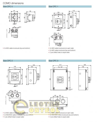 Вимикач в захищеному корпусі Socomec 21153308 COMO 3x80A 690V IP65