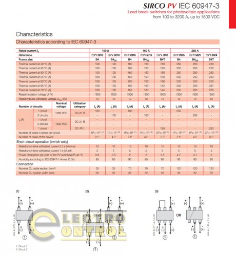Выключатель нагрузки (DC) Socomec 26PV2016 SIRCO PV 1000VDC 2х160A (I-0)