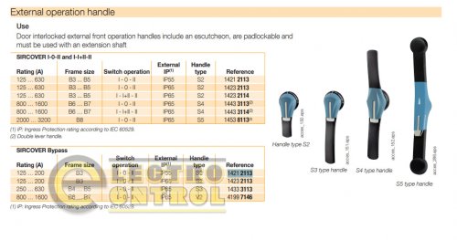 Ручка виносного управління 125-630А / By-Pass 125-200А Socomec 14212113 SIRCOVER (I-0-II) IP55