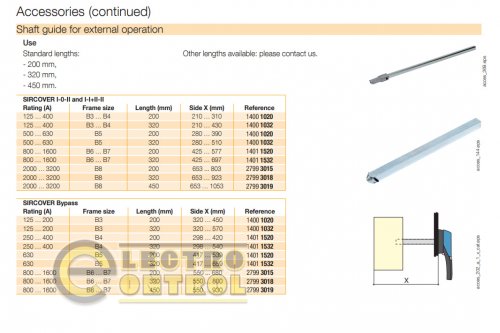 Шток 320 мм 125–630 А / By-Pass 125–200 А Socomec 14001032 для SIRCOVER I-0-II