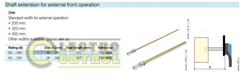 Шток для выносного управления Socomec 14020832 Sirco VM1 320мм.