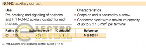 Дополнительный контакт 1NO+1NC Socomec 44390001 для переключателей Sirco VM