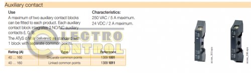 Додатковий контакт Socomec 13091001 для положень І-О-ІІ ATyS M (40-160A)
