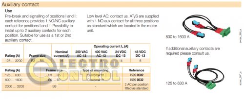 Дополнительный контакт 1NO+1NC Socomec 15990532 для переключателей ATyS(t-g) 800-1600A