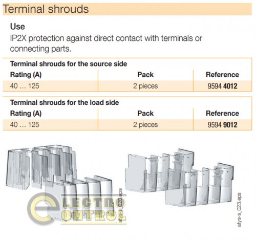 Клеммная крышка Socomec 95944012 на переключатель ATyS S 4P (ввод)
