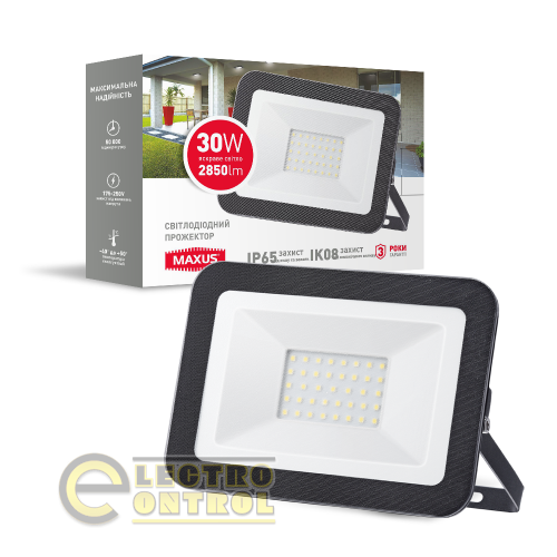 Світлодіодний прожектор MAXUS 1-MFL-01-3050 FL-01 30W 5000K